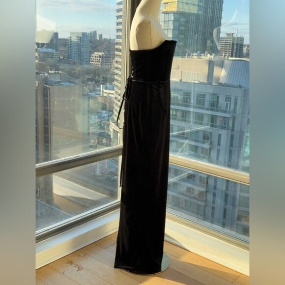 🆕 BRONX & BANCO 🧿 NWOT Florentina Corset Gown, Black Velvet, Sz S US 4 - Picture 5 of 13